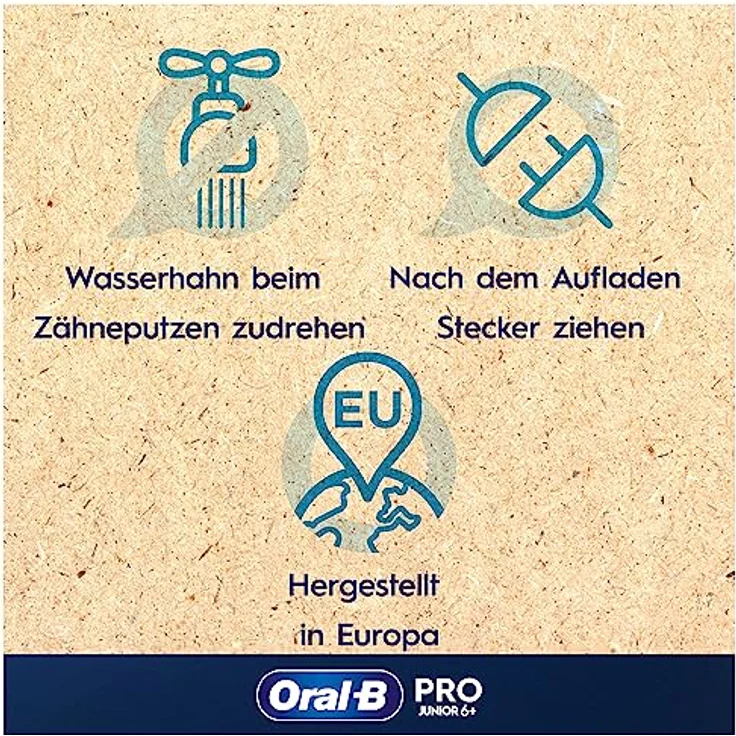 Oral-B, Elektrische Zahnbürste, Pro Junior 6+, wiederaufladbar, besonders weiche Borsten, für Kinder, blau – Bild 8