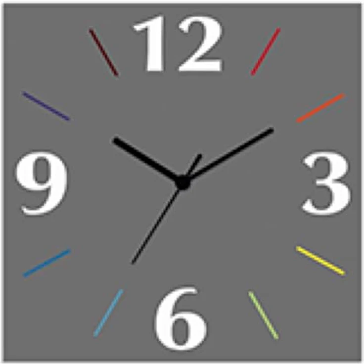 ARTLAND Wanduhr ohne Tickgeräusche Alu Funkuhr 30x30 cm Quadratisch Lautlos 4 Ziffern Farbig Schlichtes Design Grau S7KD – Bild 1