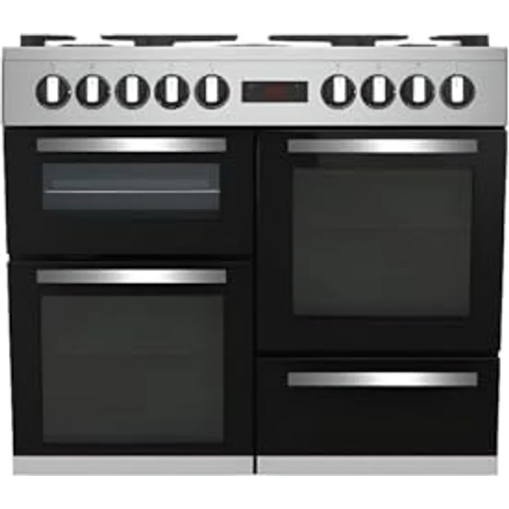 Beko Piano de cuisson électrique BEKO - 6 gaz + 1 wok - 100 cm - PF335325DX - Inox, Schwarz, Gegentür, Vollglas, Umluft – Bild 1