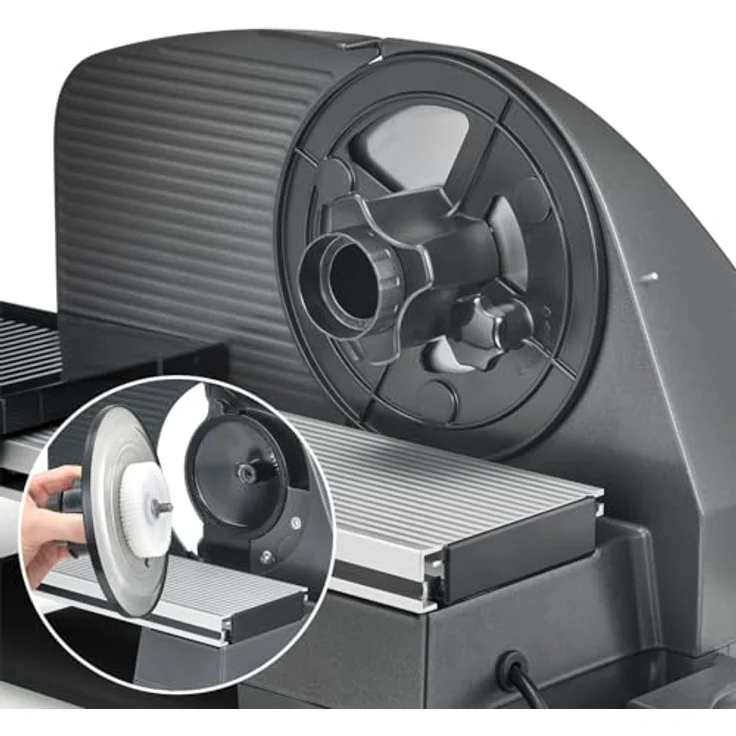 Graef Allesschneider Master M95, eisenglimmergrau (M95EU) - Premium Vollmetall mit 30° Kippfunktion und 170-Watt-Motor – Bild 5