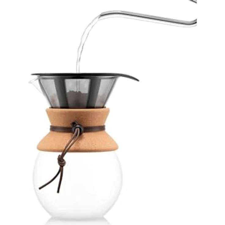 Bodum 11571-109 Pour Over Kaffeebereiter mit Permanentfilter 1 L, Mehrlagig, transparent, 14 x 16,3 x 20,2 cm – Bild 4