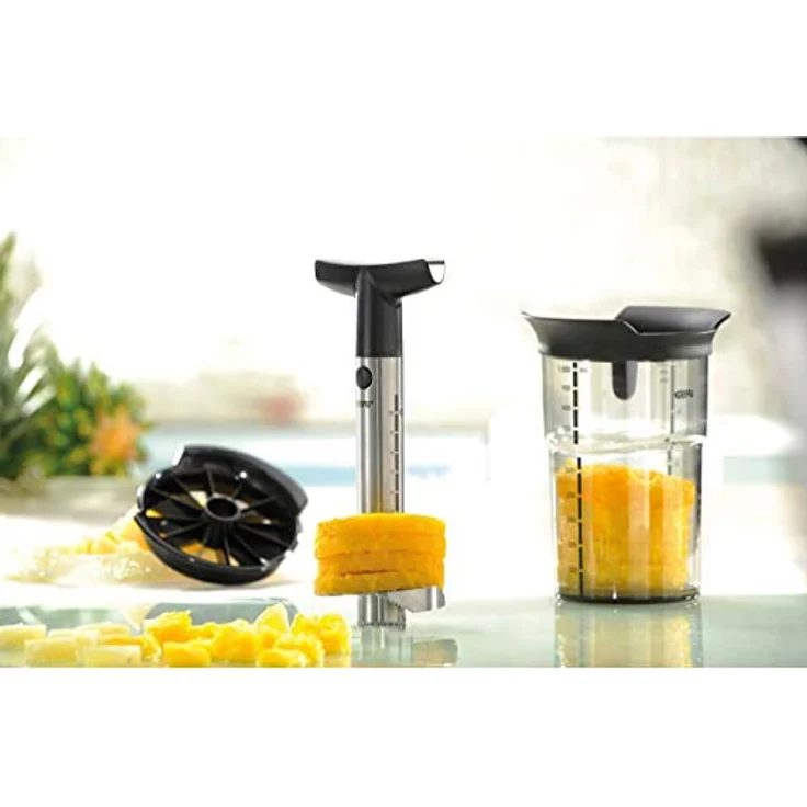 GEFU 13550 Ananasschneider Professional Plus - Messer und Schäler Set für Ananas - Edelstahl Schneider mit Behälter – Bild 3
