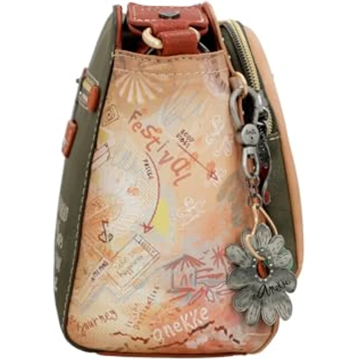 Anekke Peace & Love Umhängetasche, mehrfarbig, 28 cm x 10.5 cm x 19 cm, 100% Polyester – Bild 5