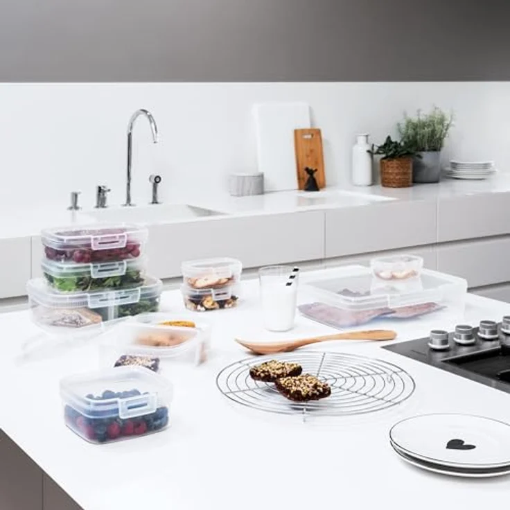 Curver Lunchbox Snapbox, transparente Vorratsdose mit Clipverschluss, 21 x 15,6 x 6 cm – Bild 2