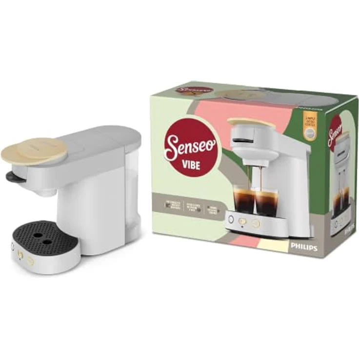 PHILIPS SENSEO® Vibe CSA225/50, Kaffeepadmaschine mit 2-Tassen-Funktion, individueller Kaffeestärke, 0.9L Wassertank, Hellgrau/Hellgelb – Bild 9