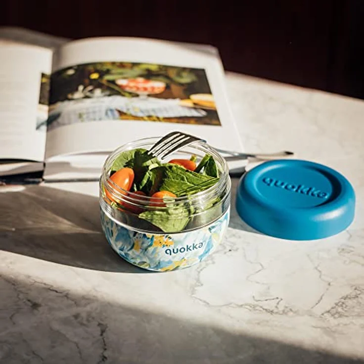 Quokka BUBBLE BLUE PEONIES, Lunchbox aus MS mit Silikonhülle, BPA-frei, 500 ml – Bild 2
