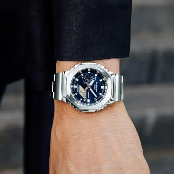 Casio G-Shock GM-2110D-2BER Classic Herrenuhr, Stoßfest, Stoppuhr, blau – Bild 7