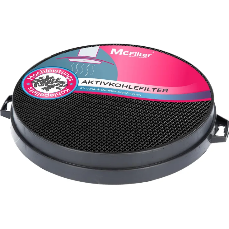 McFilter Aktivkohlefilter für Dunstabzugshaube, rund, 210 mm Durchmesser, kompatibel mit Bosch/Neff DHZ5140, Constructa 00353121, Bauknecht 481281718524, AEG 902979371/9