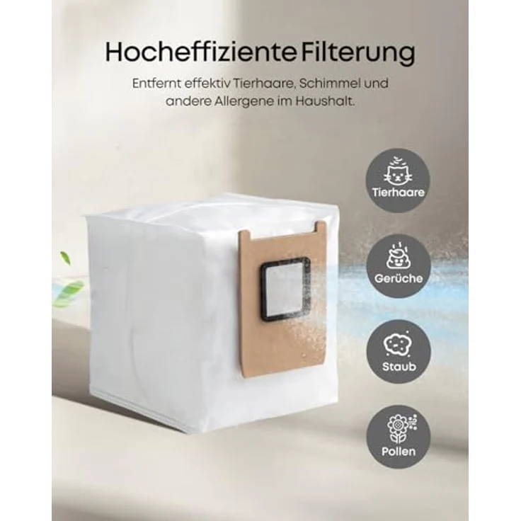 eufy Staubbeutel für Omni E20/E25/E28, 3er Pack, hygienisch schließend, für automatische Entleerungsstation – Bild 4