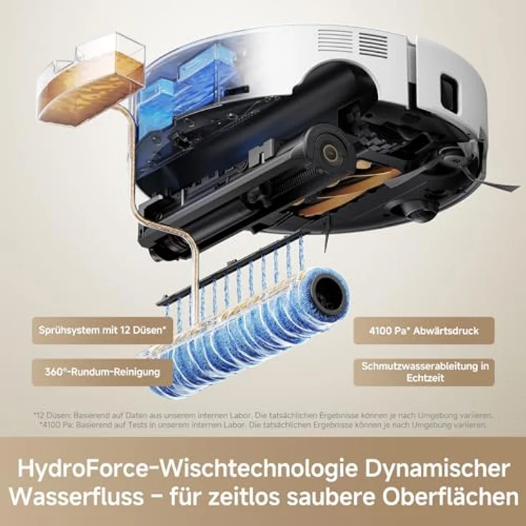 Mova Z60 Ultra Roller, Standalone Saugroboter mit 26.000 Pa Saugkraft, HydroForce-Wischen, MaxiReach-Technologie, FlexScope-Radar mit Hebefunktion, AutoShield-Technologie, dreifaches Anti-Tangle und All-in-One-Station – Bild 3