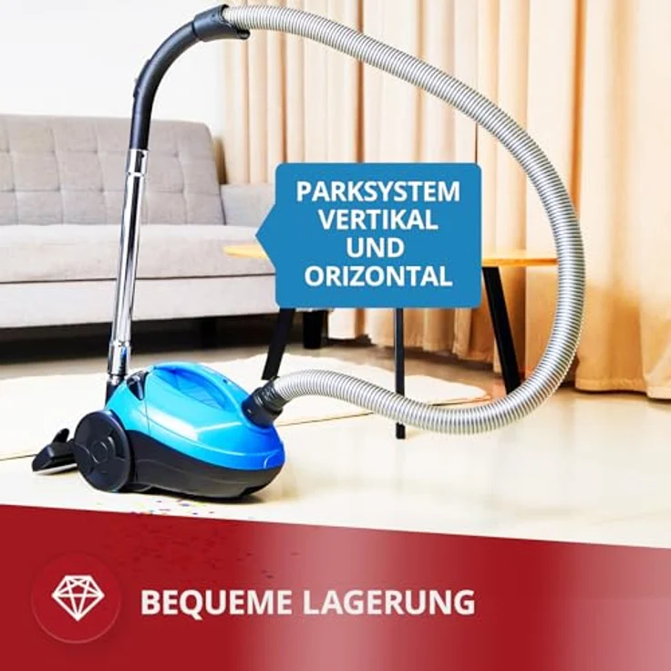 MPM MOD-53, Beutelstaubsauger Handheld mit starker Saugkraft und leiser Betriebsweise – Bild 4