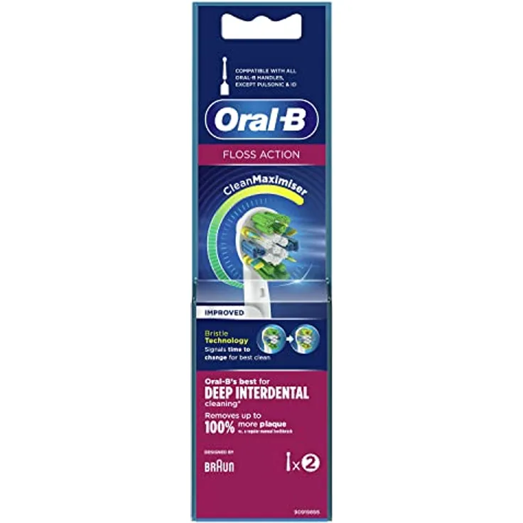 Oral-B FlossAction Zahnbürstenspitzen mit CleanMaximiser-Technologie, 2er Pack