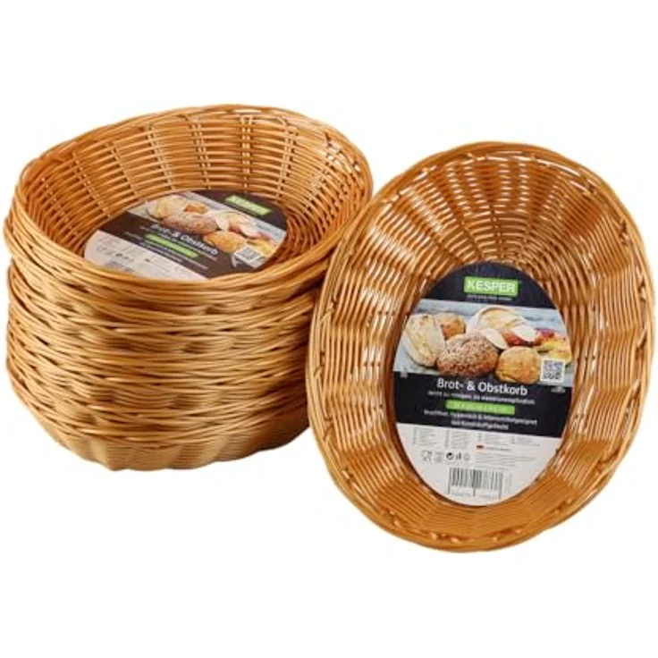 KESPER® Brotkorb, Kunststoff (PE) 10er Set, spülmaschinengeeignetes Brotkörbchen aus hochwertigem Kunststoffgeflecht – Bild 4