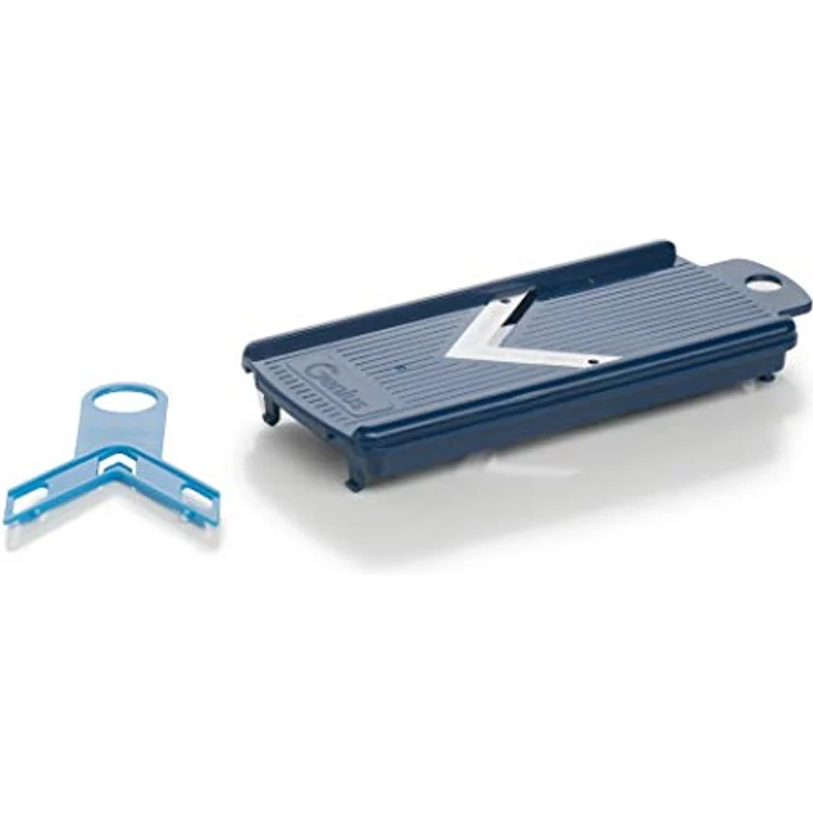 Genius Nicer Dicer Smart Gemüseschneider 6 tlg. mit 800 ML Behälter, manuell, blau, Edelstahlklingen für präzises Reiben und Würfeln – Bild 5