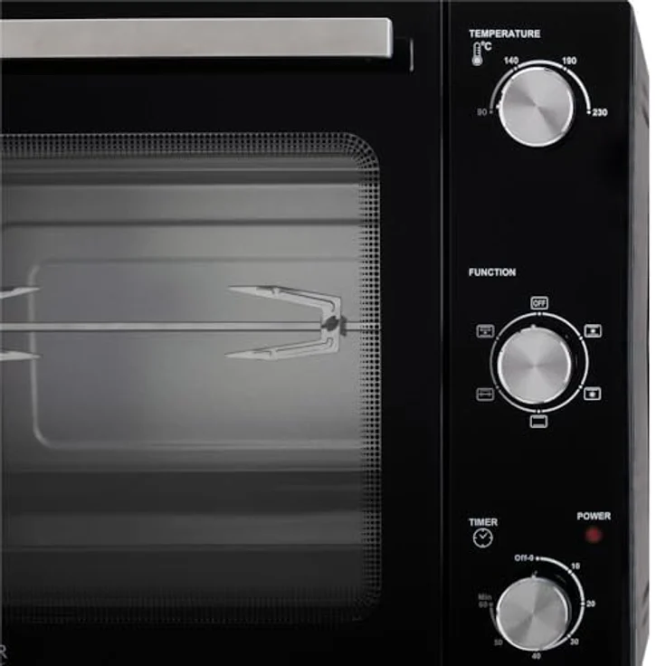Adler Minibackofen AD 6028, 60L Elektrobackofen mit Umluft und Drehspieß, schwarz – Bild 5