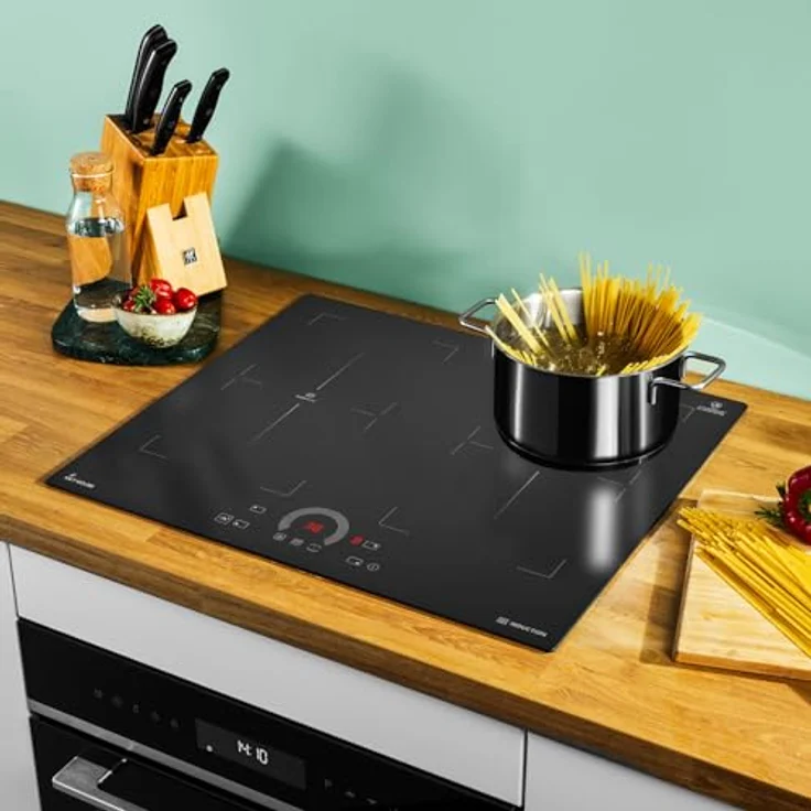 KKT KOLBE IH85904FZS, 60cm Anti Scratch Induktionskochfeld, autark, 8,2 kW, 4 Kochzonen, 2 Flexzonen, mattschwarz, Schnellaufheizung, Automatik-Timer, TouchControl – Bild 2