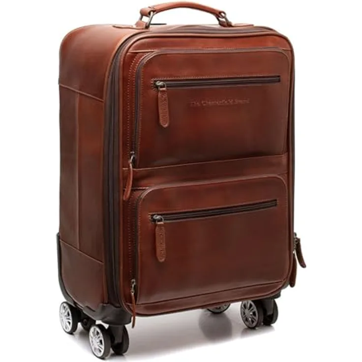 The Chesterfield Brand San Marino Trolley Cognac, Koffer mit gepolstertem Laptopfach, 35 x 54 x 18 cm