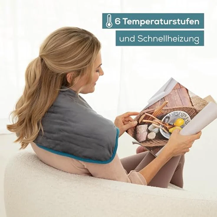 Beurer HK 145 Cosy Weight Green Planet Gewichtsheizkissen, anschmiegsame Wärme mit Glasperlenfüllung, weiches Material aus recycelten Materialien, Schnellheizung, 60 x 30 cm – Bild 5
