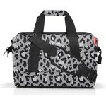 reisenthel Allrounder M Leo Nero, Handtasche mit Leopardenmuster, Schwarz, wasserabweisend, geräumig mit sechs Steckfächern, gepolsterte Tragegriffe und Schultergurt