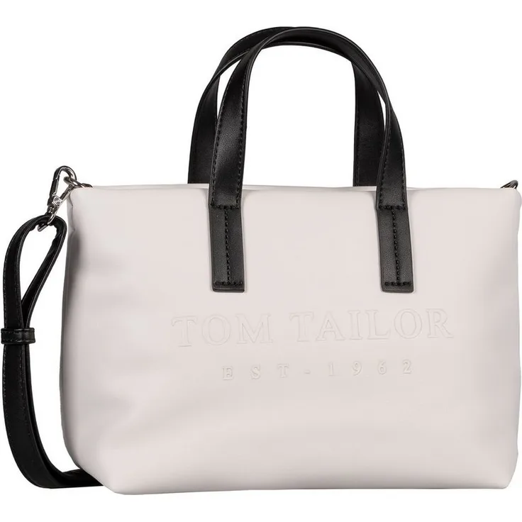 TOM TAILOR Shopper Thessa, aus glattem Kunstleder mit leichter Wattierung in geometrischen Styles, kühles Farbspektrum