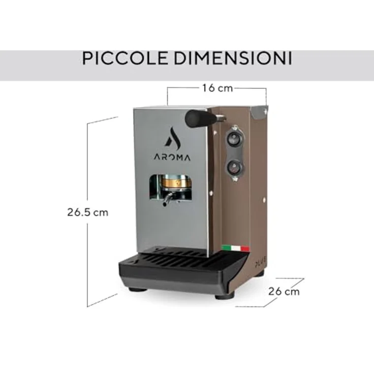 Aroma Plus Basic Kaffeepadmaschine 44mm Taupe – Bild 4