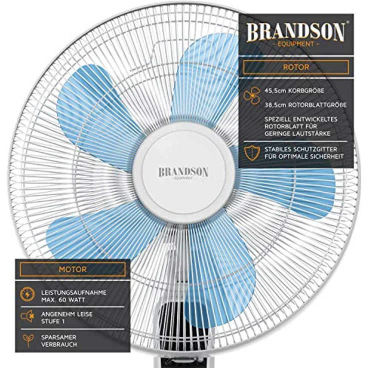 Brandson Standventilator Silent mit Fernbedienung und Display - mobiler Lüfter - Oszillation 80° - – Bild 5