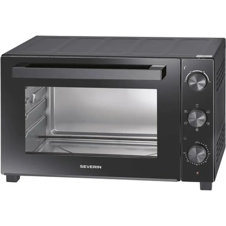Severin 2076 Minibackofen mit Drehspieß und Pizzastein, 230°C max. Temperatur