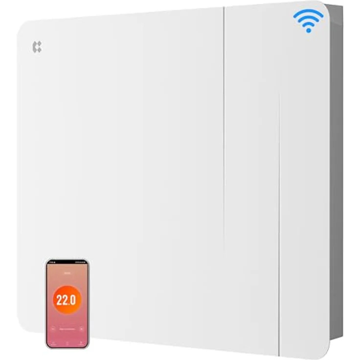 CIARRA CBHTD10A-W, Elektrischer Keramik Heizkörper 1000 W mit PID-Thermostat und WLAN-Steuerung für 10-15 m² – Bild 1
