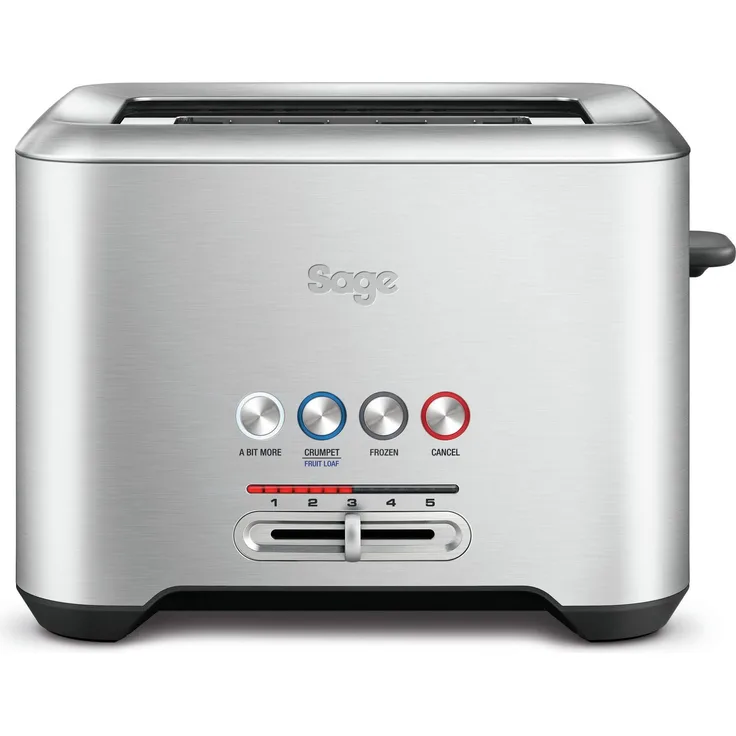 Sage Toaster BTA720, 2-Schlitz Edelstahl 1000W mit Auftau- und Stoppfunktion, 5 Bräunungsstufen und „Lift and Look“-Funktion