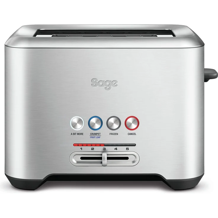 Sage Toaster BTA720, 2-Schlitz Edelstahl 1000W mit Auftau- und Stoppfunktion, 5 Bräunungsstufen und „Lift and Look“-Funktion