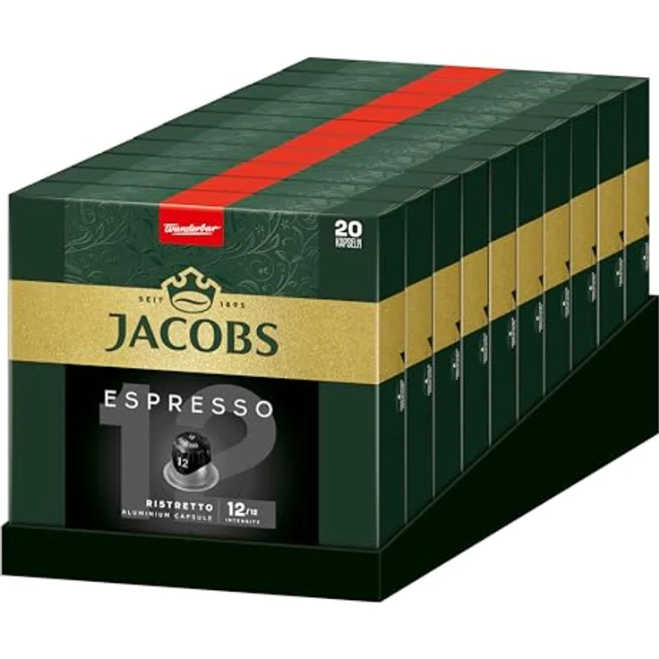 Jacobs Kaffeekapseln Espresso Ristretto, Intensität 12 von 12, 200 Nespresso – Bild 2