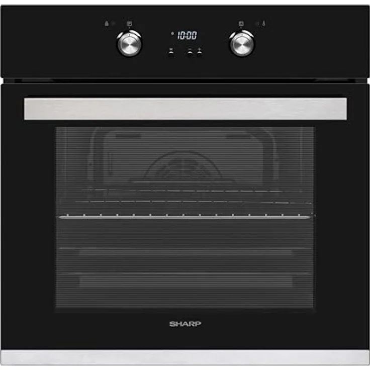 SHARP K-61D27BM1-FR Einbau-Elektro-Backofen mit 68 L auf 5 Ebenen, Pyrolyse Selbstreinigung und 6 Heizarten, Schwarz – Bild 1