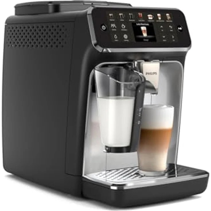 Philips Kaffeevollautomat Philips Series 4400 EP4446/70 Kaffeevollautomat Schwarz/Silber, 12 Heiß- und Eisgetränke, LatteGo Milchsystem, SilentBrew - Technologie – Bild 3