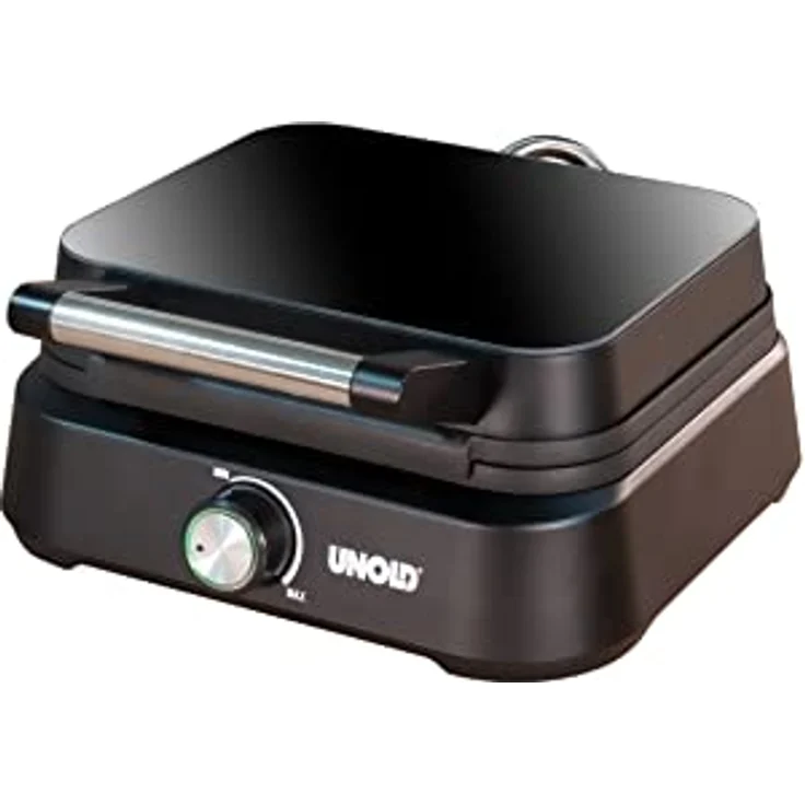Unold 48275 Belgisches Waffeleisen Brüssel | Doppel-Waffelautomat mit zwei antihaftbeschichteten Platten für 2 belgische Waffeln in Originalgröße 1.500 Watt Schwarz – Bild 2