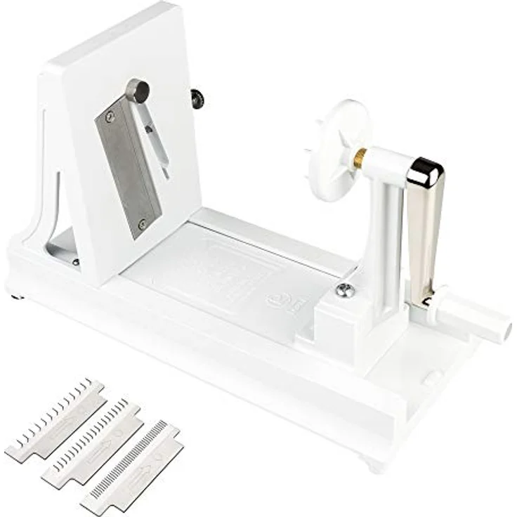 Benriner BN-7W-1 Gemüsehobel Spiralschneider aus BPA-freiem ABS-Kunststoff, weiß, mit 3 Klingen aus japanischem Edelstahl, 27 x 12 x 18 cm – Bild 2