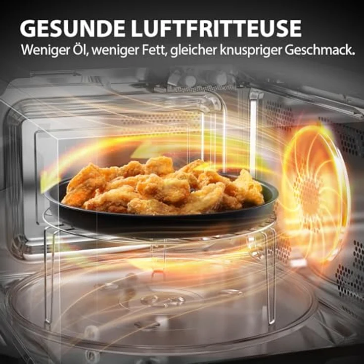 Toshiba MW3-AC26SFI(MG) Mikrowelle mit Grill und Heißluft 6-in-1 Mikrowellenherd mit Dampfgarer 26L 900W Origin Inverter, Chef Defrost, Konvektion, Kombi., Dampf, Grill, Air Fry, 10 Auto-Menüs, Grau – Bild 4