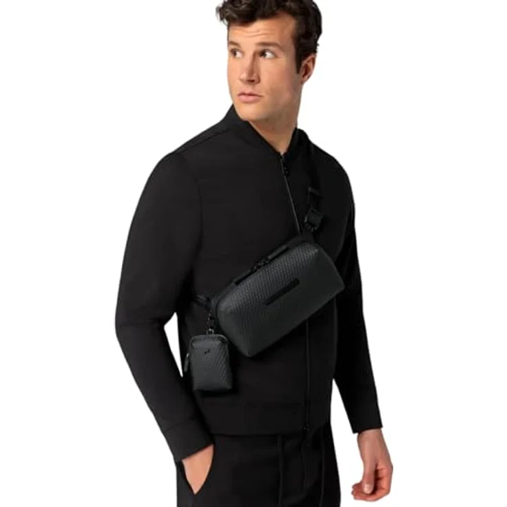 Porsche Design Studio Gürteltasche, 26 cm, schwarz, 100% Polycarbonat, kompakte Bauweise – Bild 5