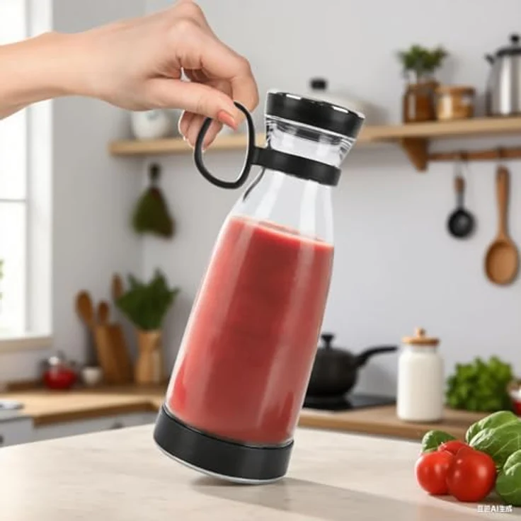 shop'n smile ideoon Smoothie-Maker, mobiler Vitamin-Kick Mixer mit Akku, 120 W, 300 ml, Schwarz, für Fitness und unterwegs – Bild 8