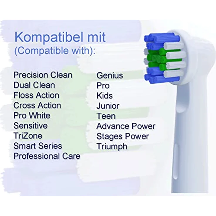 OneBuy24 - Aufsteckbürsten kompatibel mit Oral-B elektrischen Zahnbürsten - 20 Stück. Kompatibel mit Precision Clean, Vitality, Professional Care, TriZone, Triumph, Advance Power, Smart Series – Bild 2