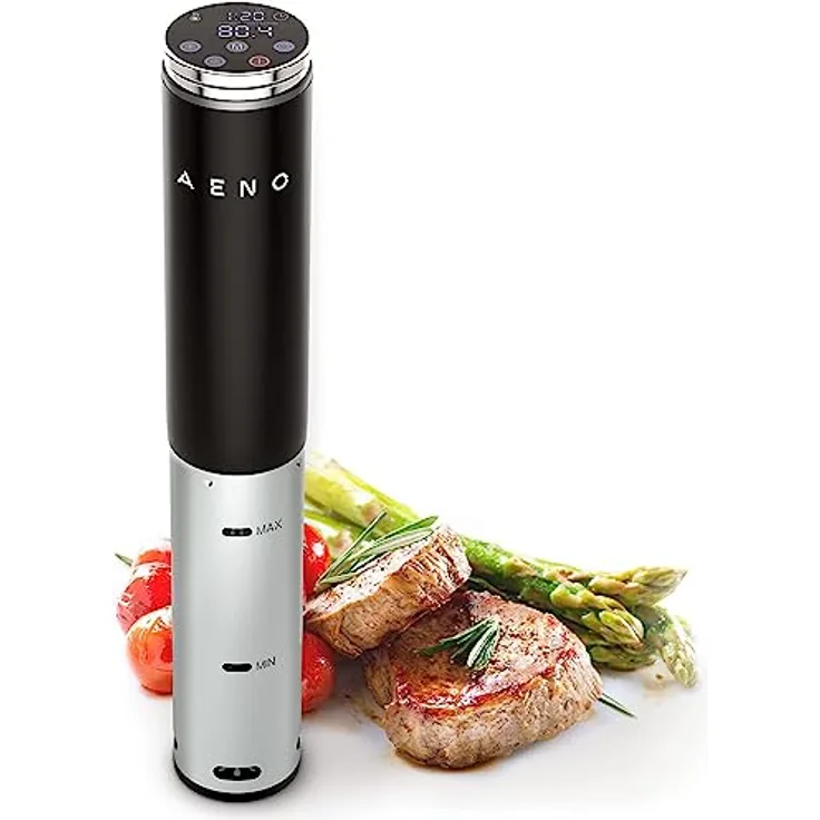 AENO Sous Vide Stick 1200W Sous Vide Garer 20-95 °C In 0,5 °C Schritten Sous-Vide Garer Wasserdicht IPX7, 4 Automatikprogramme, LedTouch-Display, Geräuschlos, Fassungsvermögen 15 Liter