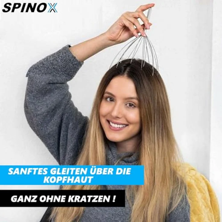 MAVURA SPINOX Kopfmassagegerät Krauler Spinne + Gratis Rückenkratzer [2teilig] [DAS ORIGINAL] – Bild 3
