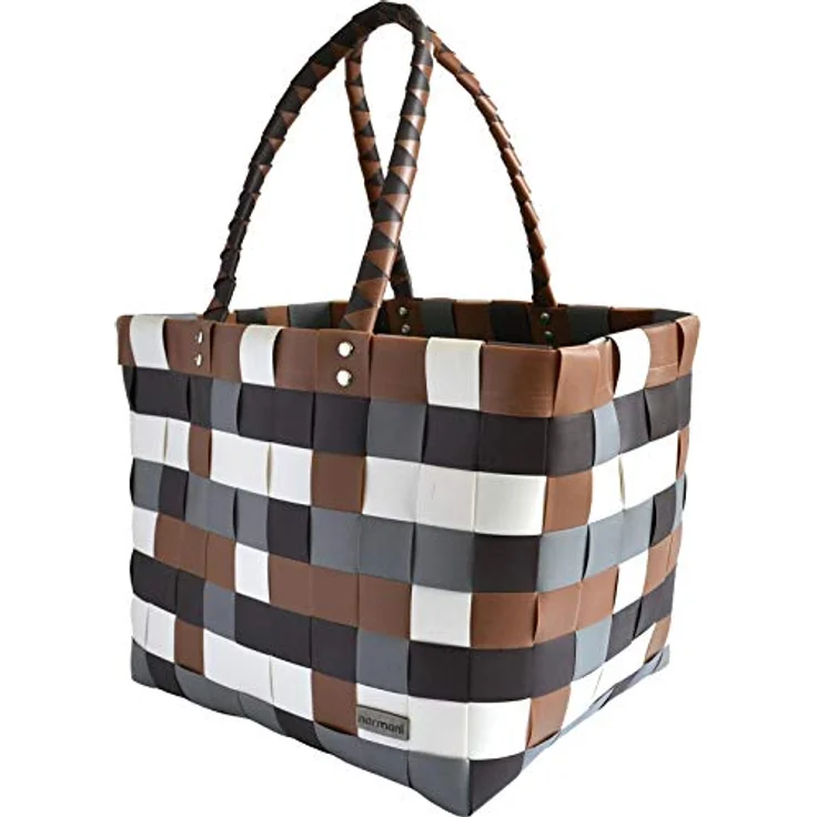 normani Einkaufstasche geflochten mit Henkeln, 20 Liter Volumen, extra robust aus 70% recyceltem Material, Farbe Classic/Earth – Bild 2