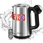 Linsar - Wasserkocher - Edelstahl-Optik - 1,7 Liter - Mit Touchfunktion, Warmhaltefunktion, 5 Temperatur-Einstellungen, Kalkfilter, Abschaltautomatik und digitaler Anzeige - 2200 Watt (Edelstahl)