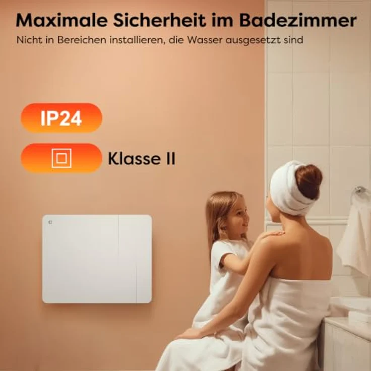CIARRA CBHTD10A-W, Elektrischer Keramik Heizkörper 1000 W mit PID-Thermostat und WLAN-Steuerung für 10-15 m² – Bild 6