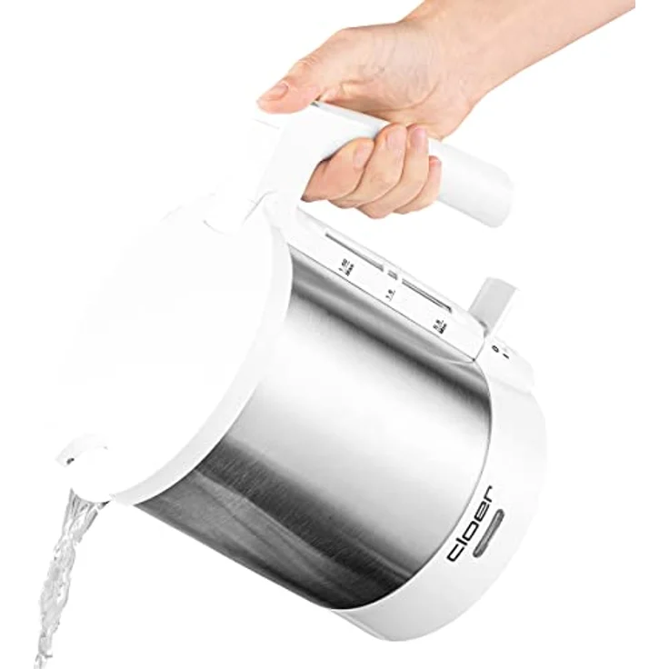 Cloer 4711 Wasserkocher, 2000 W, Trockengeh- und Überhitzungsschutz, innen liegende Füllmengenmarkierung,1,5 Liter, Edelstahl, weiß – Bild 5