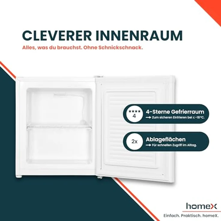 homeX FM1015-W Gefrierschrank, freistehend, Energieklasse E – Bild 4
