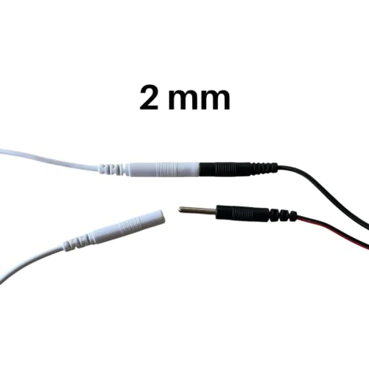 Axion Elektrodenpads TENS-EMS-Geräte Anschlusskabel, Set 2 St., 2mm Steckanschluss für verlustfreie Reizstromübertragung – Bild 2