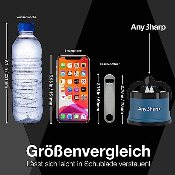 AnySharp Messerschärfer mit Saugnapf, Blau – Bild 6