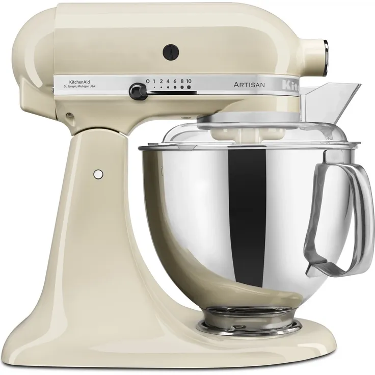 KitchenAid 5KSM175 Paket 2 Artisan, 300W, 4,8L und 3L Schüssel, Fleischwolf, Spritzgebäckvorsatz, creme, Serie: 5KSM175