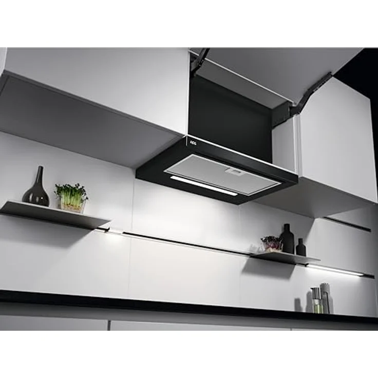 AEG DPE5660B Dunstabzugshaube, 60 cm Flachschirm, schwarze Gehäuse, hocheffiziente Fettfilter, LED-Beleuchtung, Energieeffizienzklasse A – Bild 3